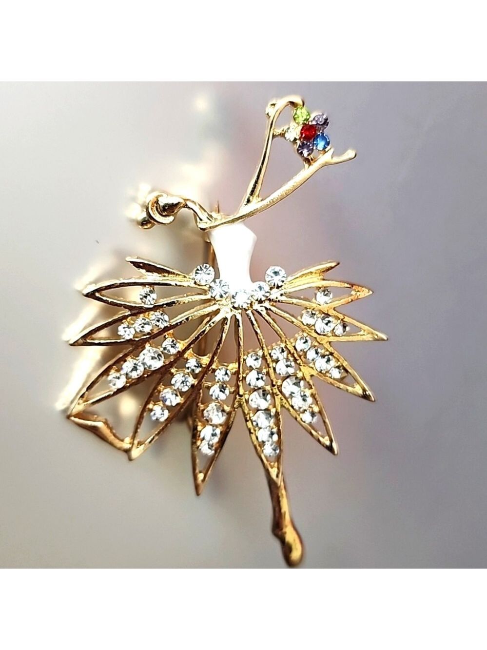 BALLERINA Gemstone and Pearl   Brooch
